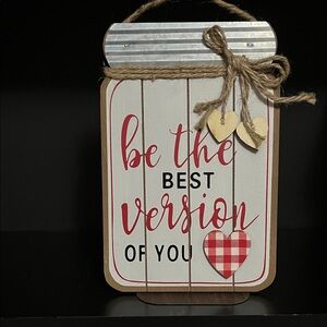 Inspirational Wall Sign with Heart Accents